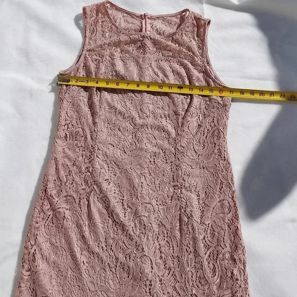 Enfocus Studio Mauve Pink Stretch Lace Dress Size 12 - Picture 6 of 12